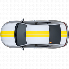 Dubbele Strepen Bovenste Voor- en Achter Vinyl Sticker Kit voor Dodge Dart 2013+_5