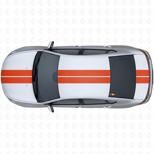 Twin Outline Strepen Front Bovenste Achter Vinyl Decal Kit voor Dodge Dart 2013+_4