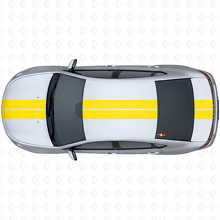 Twin Outline Strepen Front Bovenste Achter Vinyl Decal Kit voor Dodge Dart 2013+_5