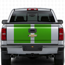 Dubbele brede strepen motorkap- en achterklep vinylstickerset voor Chevrolet Silverado 2014-15_6