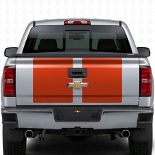 Dubbele brede strepen motorkap- en achterklep vinylstickerset voor Chevrolet Silverado 2014-15_8
