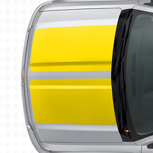 Dubbele brede strepen motorkap- en achterklep vinylstickerset voor Chevrolet Silverado 2014-15_9