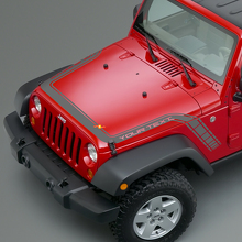 Ruitmotief Motorkap Spatbord Strepen Vinyl Decal voor Jeep Wrangler Gladiator_3