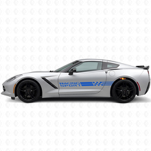 Racing Sport Ruitenvlag Zijkanten Strepen Vinyl Decal Set voor Chevy Corvette_2