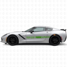 Racing Sport Ruitenvlag Zijkanten Strepen Vinyl Decal Set voor Chevy Corvette_3