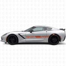 Racing Sport Ruitenvlag Zijkanten Strepen Vinyl Decal Set voor Chevy Corvette_4