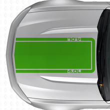 4.0L Motorkap Omlijning Stripe Vinyl Sticker voor Musclecar Musclecarmodel Mach 1 2010-20_3