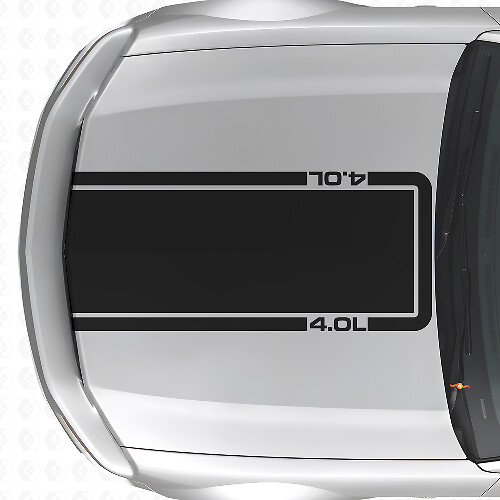 4.0L Motorkap Omriss Strepen Vinyl Sticker voor Musclecar Musclecarmodel Mach 1 2005-09