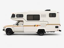 Old school Retro 3-kleuren zijstrepen vinyl decalset voor Toyota Sunrader RV_2