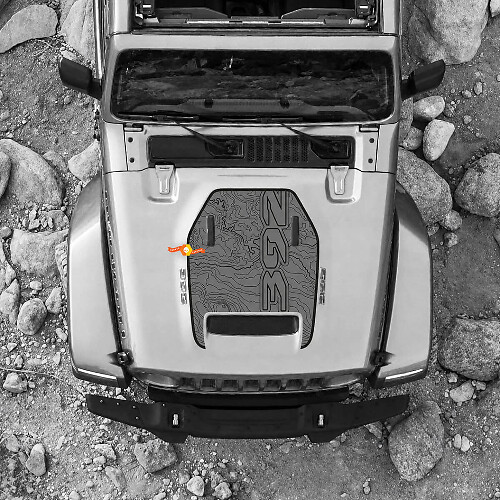 392 Topografische Kaart Motorkapvent Vinyl Decal voor Jeep Wrangler