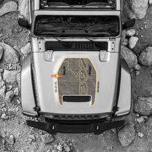 392 Topografische Kaart Motorkapvent Vinyl Decal voor Jeep Wrangler_2