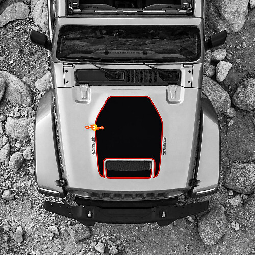 Blackout Contour Motorkap Vent Vinyl Sticker voor Jeep Wrangler
