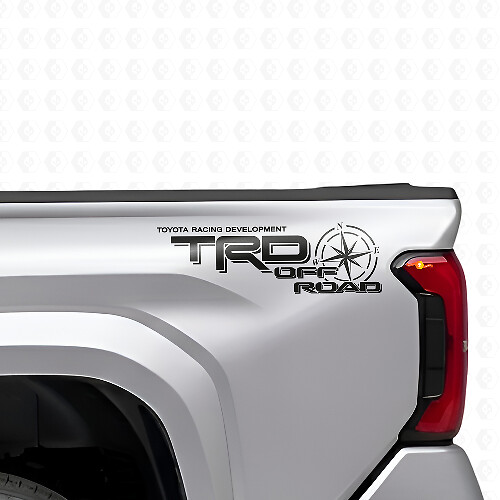 TRD Off Road Kompas Zijkant Bed Vinyl Decal Kit voor Toyota Tacoma_1