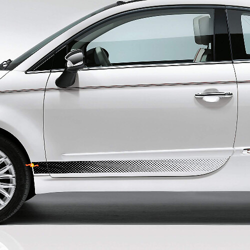 Perforated stijlstrepen zij vinyl decal sticker voor Fiat 500_1