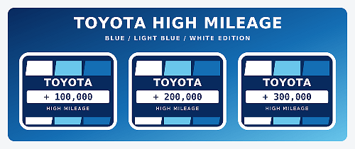 Toyota High Mileage Heritage Blauw Retro Vintage Stickerpakket Decals Graphics