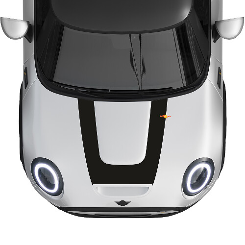 U-Stijl Rally Streep Motorkap Vinyl Decal Sticker voor MINI Cooper S 2022-2024