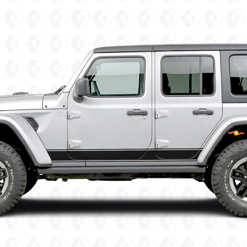 Outline Strepen Zijkant Vinyl Decal Sticker voor Jeep Wrangler 2018-2027_1