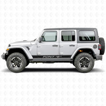 Aangepaste Tekstromen Strepen Zij Vinyl Decal Sticker voor Jeep Wrangler 2018-2027_2
