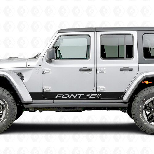Aangepaste Rechte Strepen Zijkant Vinyl Decal Sticker voor Jeep Wrangler 2018-2027