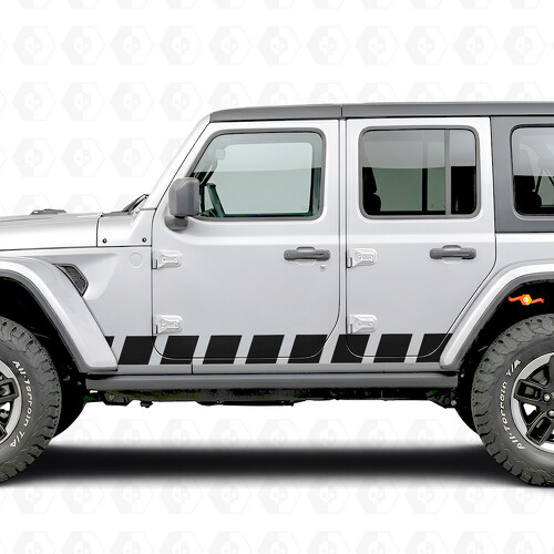Blockstijl Strepen Zij Vinyl Decal Sticker voor Jeep Wrangler 2018-2027