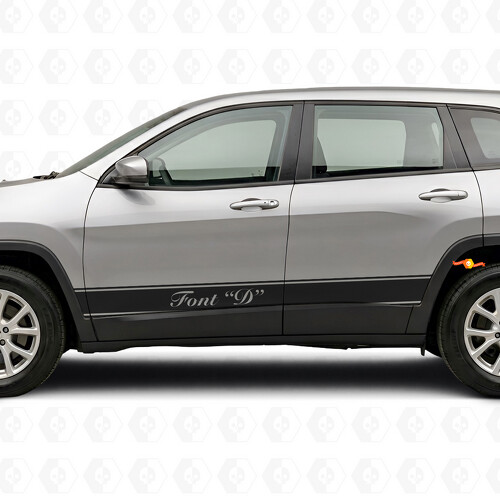 Custom Outline Strepen Zijvinyl Decal Sticker voor Jeep Cherokee 2014-2023