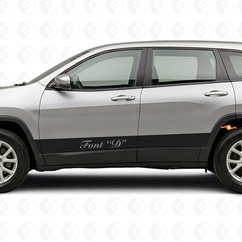 Aangepaste Rechte Strepen Zij Vinyl Decal Sticker voor Jeep Cherokee 2014-2023