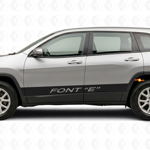 Aangepaste Rechte Strepen Zij Vinyl Decal Sticker voor Jeep Cherokee 2014-2023