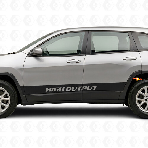 High Output rechte strepen zijkant vinyl decal sticker voor Jeep Cherokee 2014-2023_1
