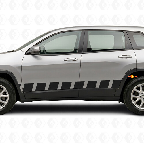 Blockstijl Strepen Zij Vinyl Decal Sticker voor Jeep Cherokee 2014-2023