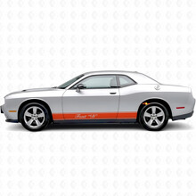 Omlijnde Strepen & Aangepaste Tekst Rocker Panel Vinyl Decal Sticker voor Dodge Challenger_4