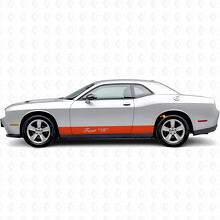 Rechtstreekse Strepen & Aangepaste Tekst Rocker Panel Vinyl Decal Sticker voor Dodge Challenger_4