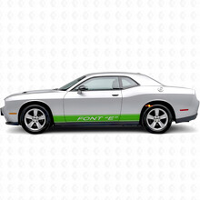 Aangepaste Omlijnde Strepen Zijscherm Vinyl Decal Sticker voor Dodge Challenger_3