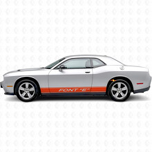 Aangepaste Omlijnde Strepen Zijscherm Vinyl Decal Sticker voor Dodge Challenger_4