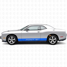 Aangepaste rechte strepen Rocker Panel vinyl decal sticker voor Dodge Challenger_2