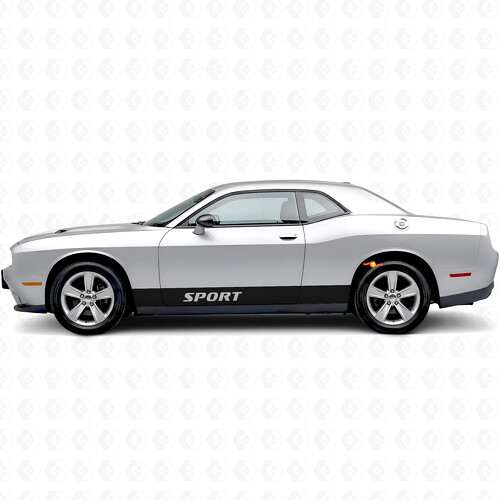 Sport rechte strepen zijkant vinyl decal sticker voor Dodge Challenger_1