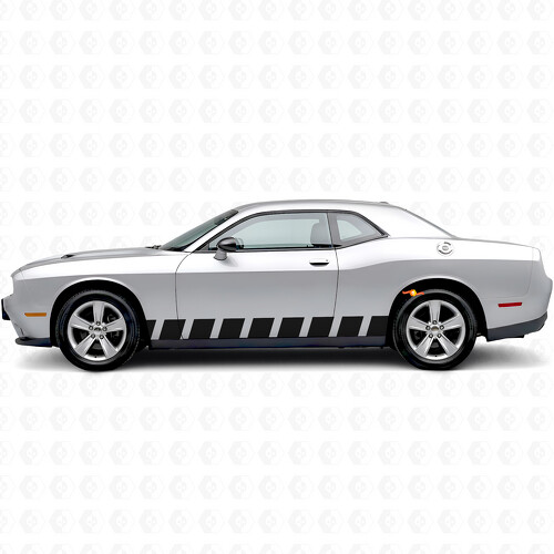 Blockstijl Strepen Zij Vinyl Decal Sticker voor Dodge Challenger
