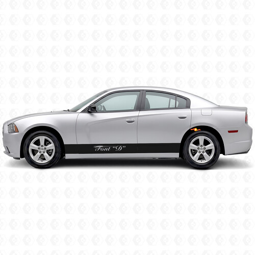 Rechte strepen & aangepaste tekst zijvinylsticker voor Dodge Charger 2011-2014