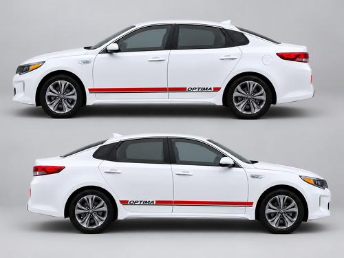 Optima Letters Onderste Zijstrepen Vinyl Decal Paar voor Kia Optima – Stijlvolle Auto Sticker