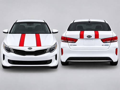 Dubbele race-strepen motorkap- en kofferbak vinylsticker kit voor Kia Optima – Stijlvolle autosticker