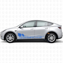 Aangedreven door Change Side Door Vinyl Decal Sticker voor Tesla Model Y_2