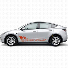 Aangedreven door Change Side Door Vinyl Decal Sticker voor Tesla Model Y_4