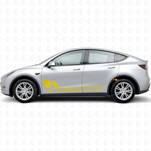 Aangedreven door Change Side Door Vinyl Decal Sticker voor Tesla Model Y_5