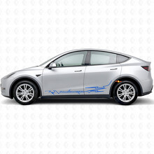 Volledig opgeladen in Electro-stijl zijkant deur vinyl decal sticker voor Tesla Model Y_2