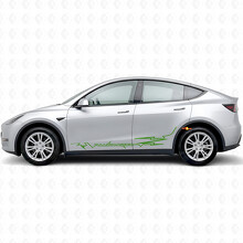 Volledig opgeladen in Electro-stijl zijkant deur vinyl decal sticker voor Tesla Model Y_3