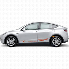Volledig opgeladen in Electro-stijl zijkant deur vinyl decal sticker voor Tesla Model Y_4