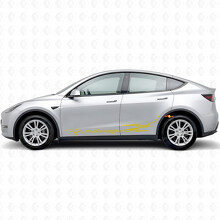 Volledig opgeladen in Electro-stijl zijkant deur vinyl decal sticker voor Tesla Model Y_5