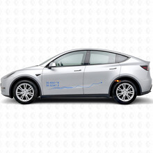 Kyiv-coördinaten & Route lijn zijdeur vinyl sticker voor Tesla Model Y_2