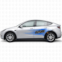 "Future" Lettering Electro-stijl Zij Vinyl Sticker voor Tesla Model Y_2