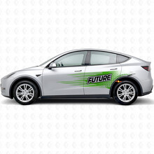 "Future" Lettering Electro-stijl Zij Vinyl Sticker voor Tesla Model Y_3