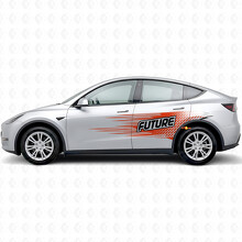 "Future" Lettering Electro-stijl Zij Vinyl Sticker voor Tesla Model Y_4